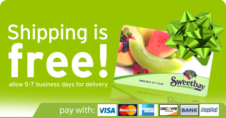 Shipping is Free on Sweetbaysupermarket Gift Cards!